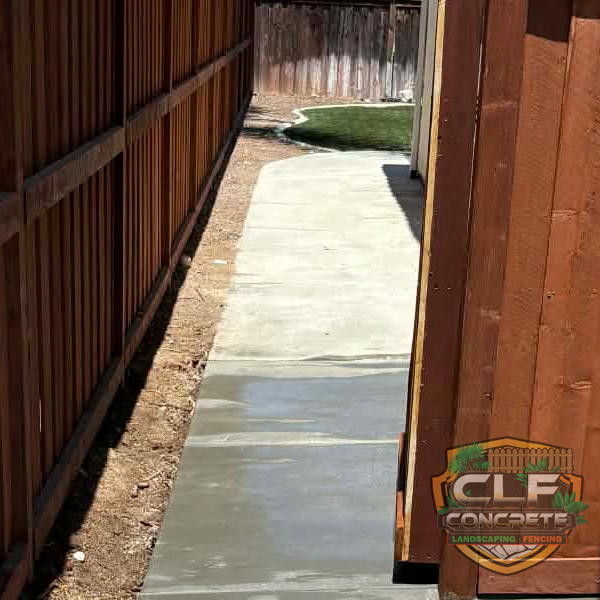 Stamped concrete driveway installation